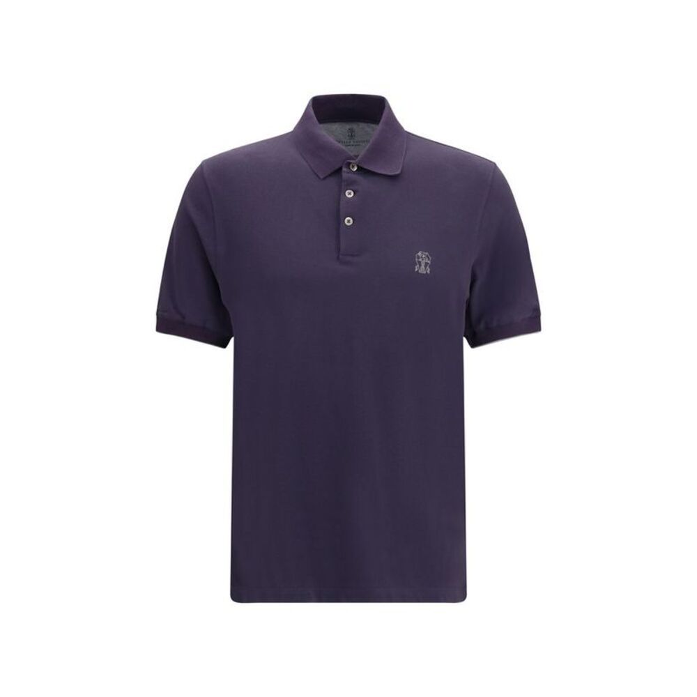 Brunello Cucinelli Purple Cotton Polo Men's Shirt